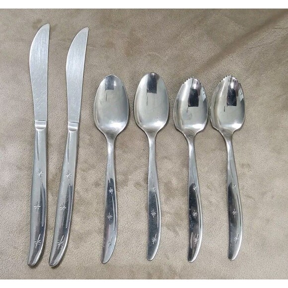 Other - Superior Stainless USA Mixed Lot Grapefruit Spoons Knife Starburst Atomic INS16